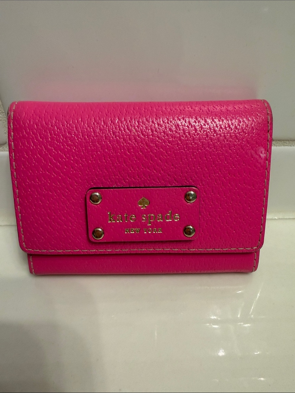 kate spade Hot Pink Leather Compact Wallet